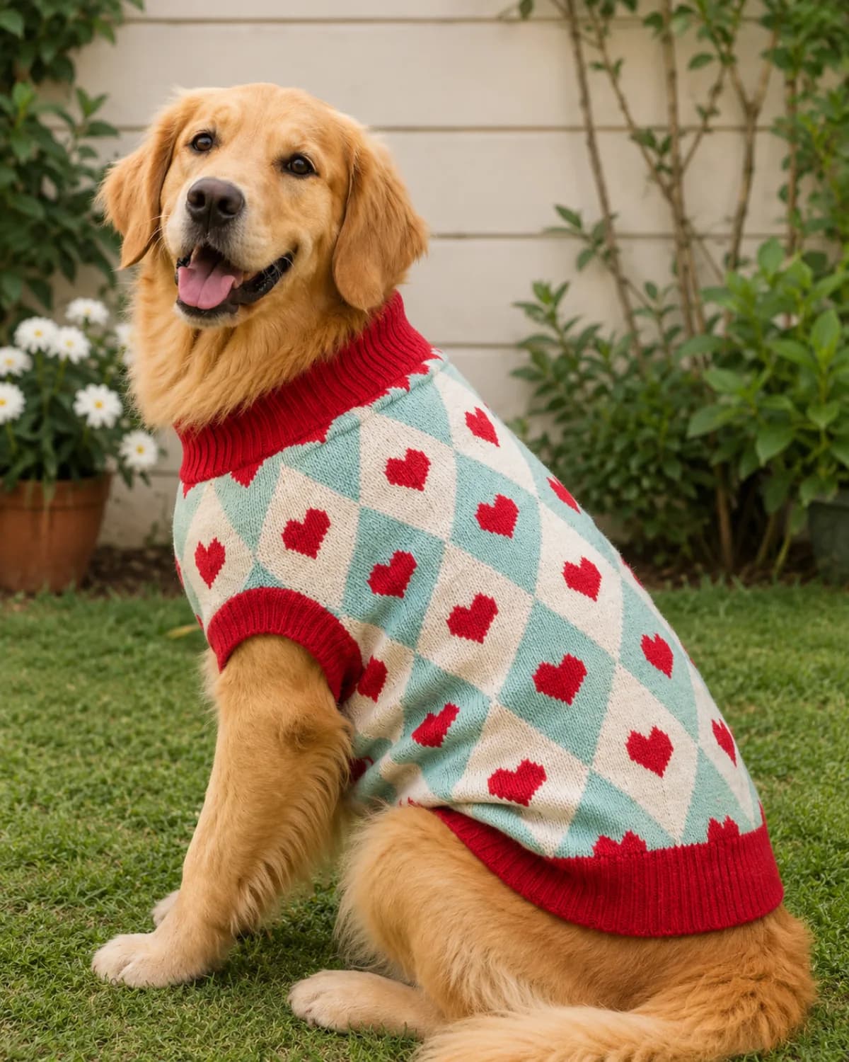 Dog wearing the Dil Se Sweater